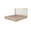 Ensemble de chambre à coucher grand lit, plateforme, beige, 2 pièces-137366512