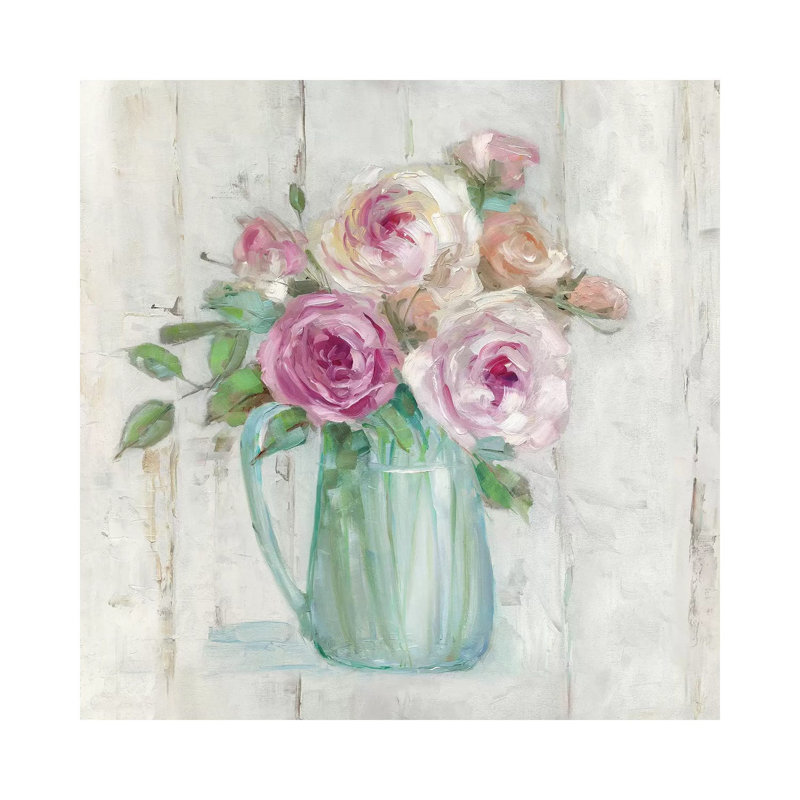 «Cottage Sweet Bouquet I» par Sally Swatland - reproduction d'art, Toile tendue, Pas de tapis, H 26 po x l 26 po x P 1,5 po