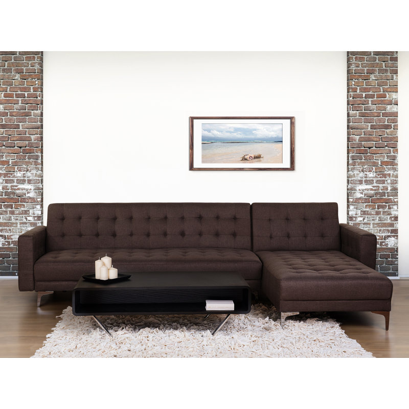 Petrolia 4 Seater Sofa Bed, Dark Brown