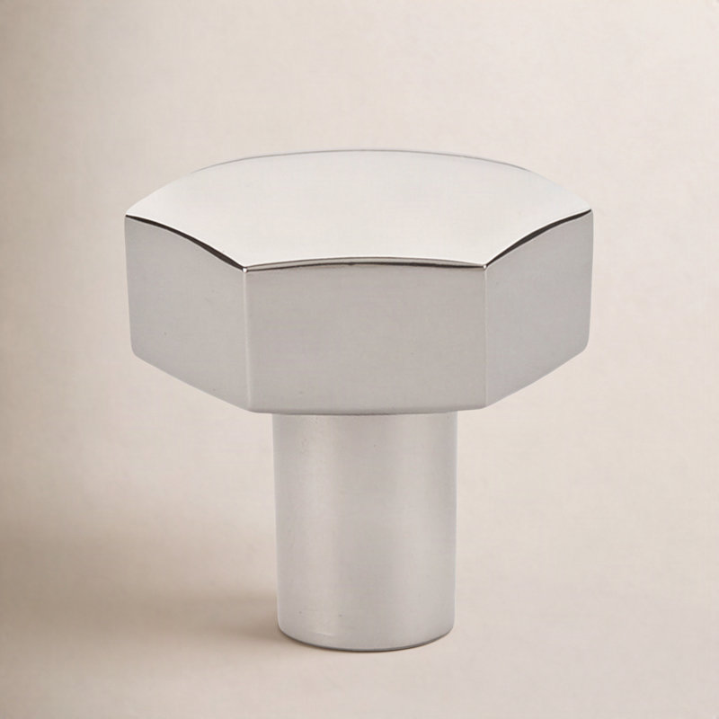 Urban Modern 1 1/8 Geometric Knob, Polished Nickel