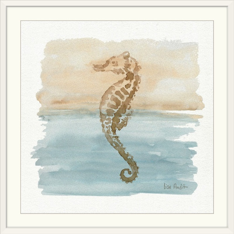 «Sand and Sea IV» par Lisa Audit, reproduction d'art, Cadre blanc, H 28 x l 28 po x P 1 po