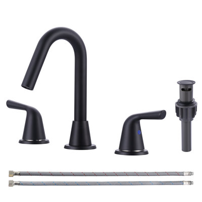Widespread 2-handle Bathroom Faucet with Drain Assembly