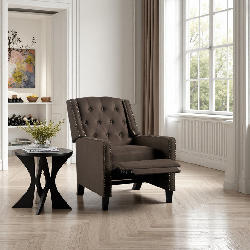 Classic Fabric Push Back Chair, Coffee