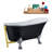 63" Streamline Clawfoot Soaking Acrylic Bathtub With Drain, Clawfeet, and Bamboo Tray-76674074-76674076