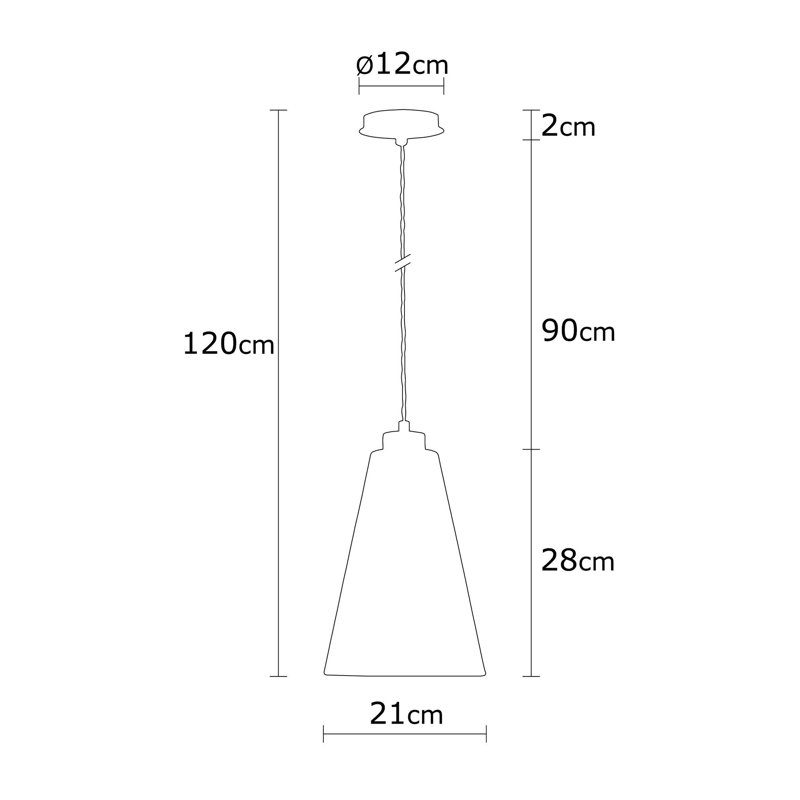 Luminaire suspendu conique à 1 lumière Aijah