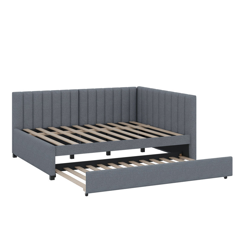 Lit de jour rembourré avec couchette, Gris
