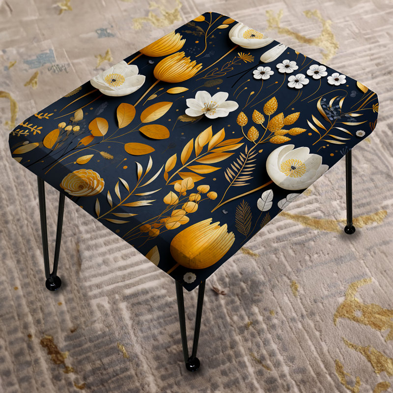 Scandinavian Modern Elegant Florals - Repose-pieds rectangulaire floral