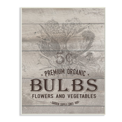 Vintage Sign Premium Organic Bulbs by Lettered and Lined - Textual Art Print