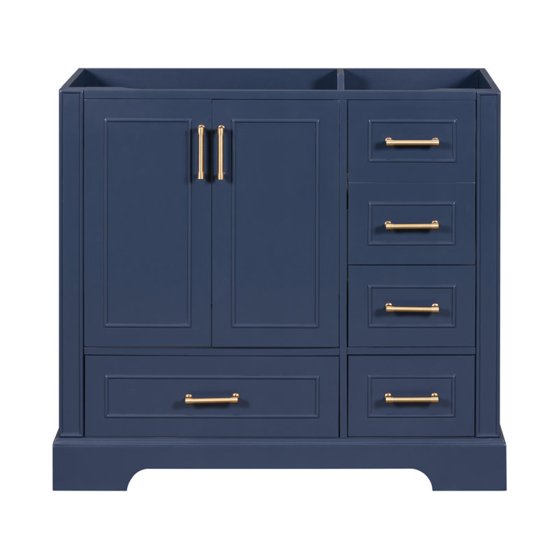 Base de meuble-lavabo simple 17,8 po seulement, Bleu marine