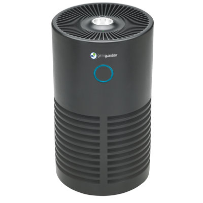15" Tabletop Tower Air purifier with HEPA Pure Filter and UV-C Light, Covers 728 Sq. Ft, Black
