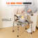 VEVOR Commode Chair, Bedside Commode with Padded Seat, Drop-Down Arms,