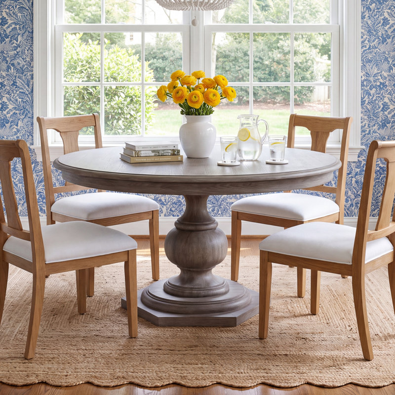 Moore Round Solid Wood Dining Table, null