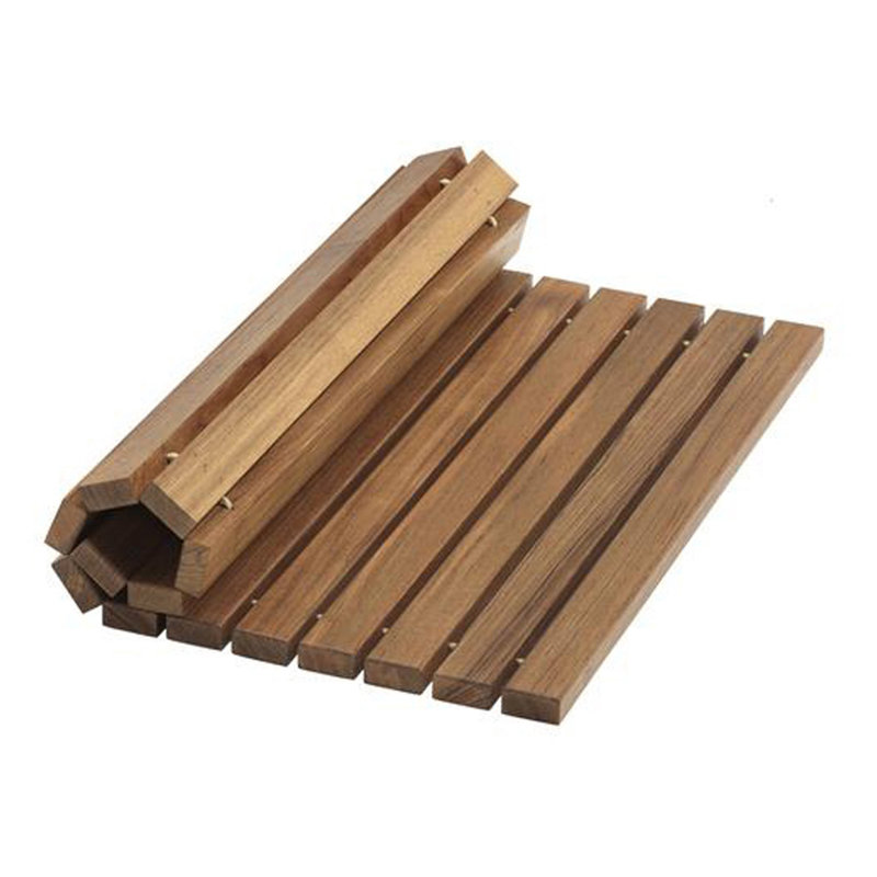 Roll up Genuine Teak Bath Mat