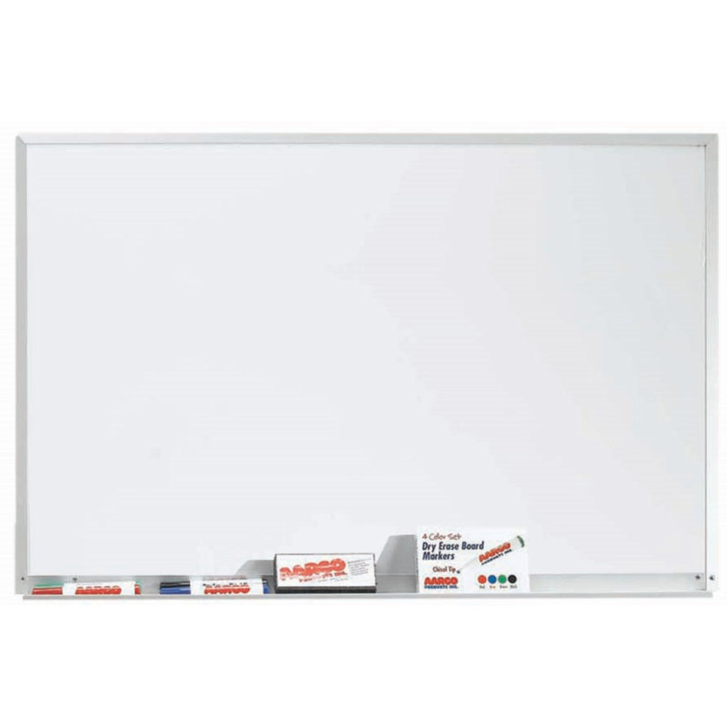 AARCO Yes Porcelain Wall Metal Whiteboard, 3' H x 5' L