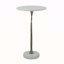 Table d'appoint ronde 14 po x 14 po x 24 po avec plateau en marbre blanc et palmier doré