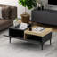 Table basse moderne, couleur anthracite, 36,1 x 15,2 x 17,0 pouces | 100% panneau de particules enduit de mélamine, épaisseur: 0,7 pouce | Conception élégante pour le salon, durable et facile à nettoyer, parfaite pour les espaces contemporains