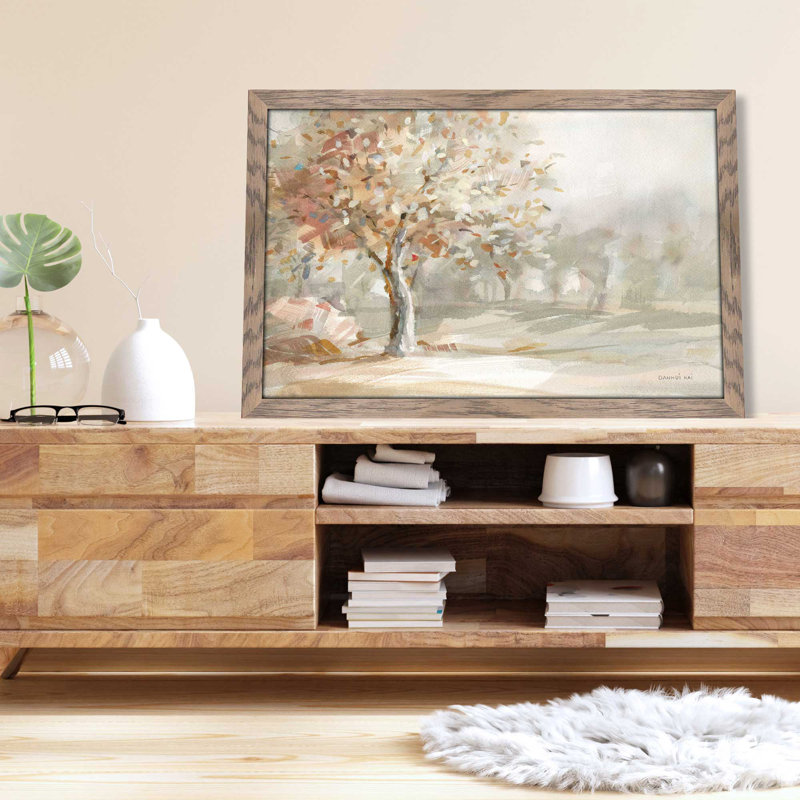 " Golden Day " Painting Print, 27.5" W x 21.5" H, Brown Framed