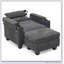 Fauteuil inclinable une place avec dossier réglable manuellement, port USB, support pour téléphone et pouf de rangement dissimulé-1285795237