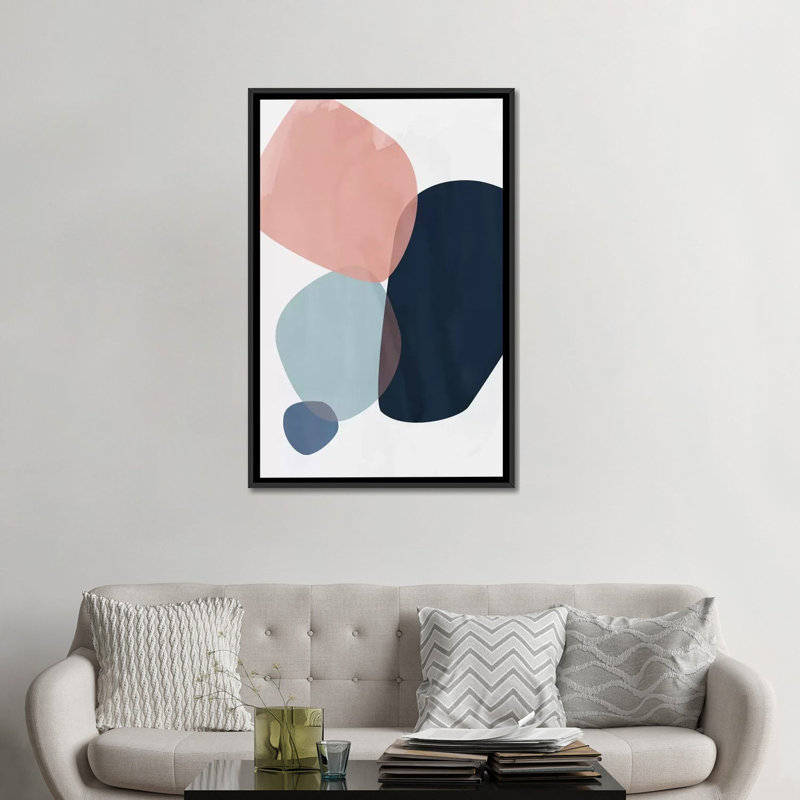 «graphic cl. "h" , impression sur toile, H 26 po x l 18 po x P 1,5 po, Toile avec cadre noir, Pas de tapis