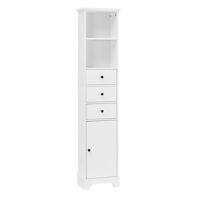 Armoire autoportante blanche avec 3 tiroirs et tablette réglable, pour la chambre à coucher, la salle de bain, le matériel de rangement de cuisine, la chambre à coucher