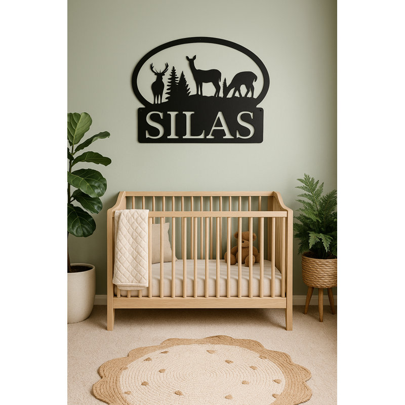 Décoration murale monogramme cerf, H 17 po x l 30 po x P 0,25 po, Oui