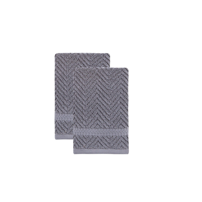 Vandewa Plush Jacquard Washcloth, Gray