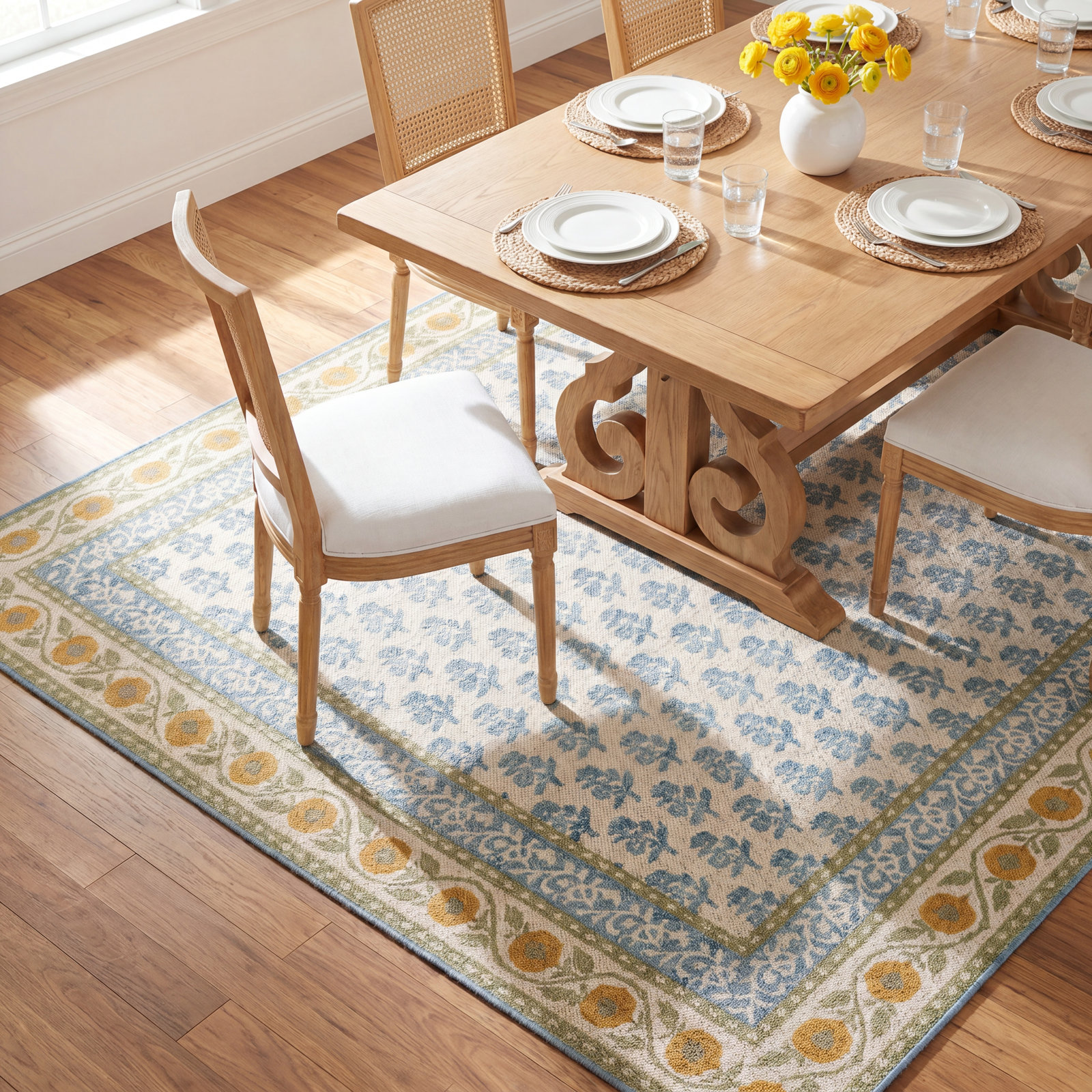 Anders Multi Floral Wool Rug, Rectangle 7'9" x 9'10"