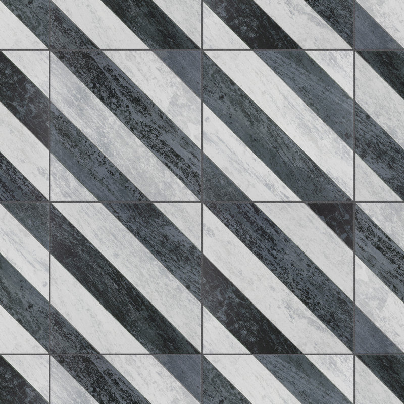 Cassis Sete 10" x 10" Porcelain Wall & Floor Tile, Black