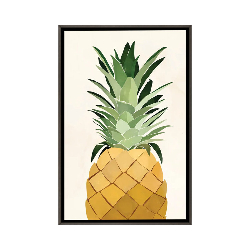 Pineapple Single par Bria Nicole - impression d'art graphique, H 60 po x l 40po x P 1,5 po, Pas de tapis
