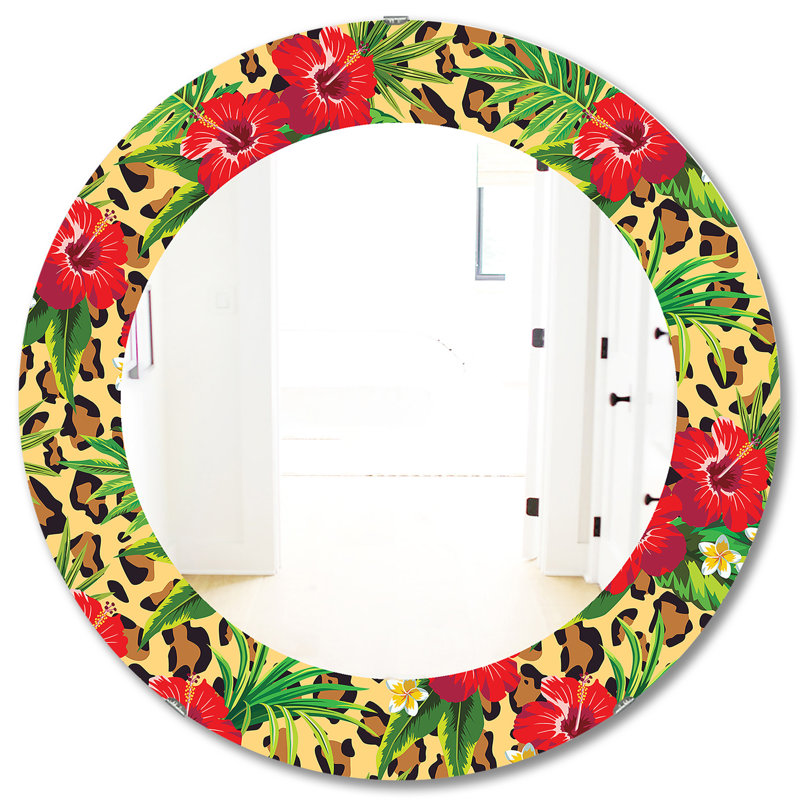 Leopard 1 - miroir bohémien et éclectique, H 31,5 po x l po