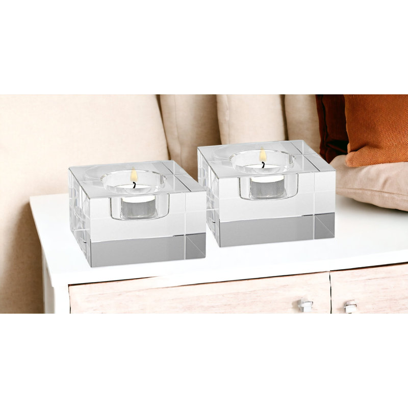 2'' H Crystal Tabletop Tealight Holder