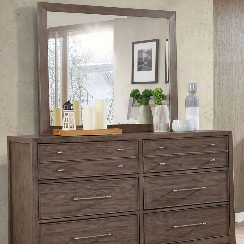 40.4"W Transitional Mirror, Warm Gray