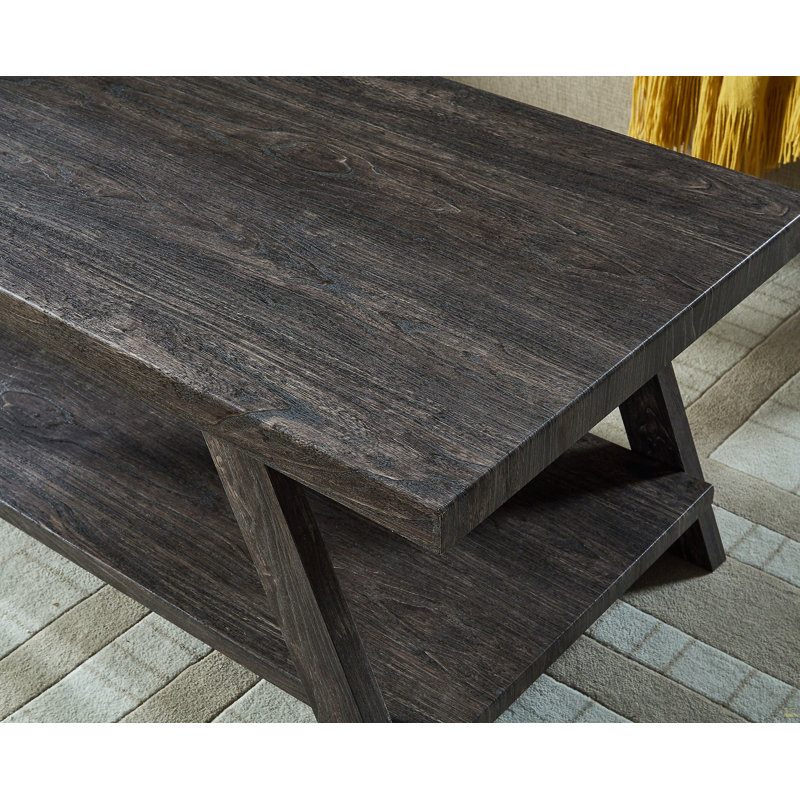 Ensemble de tables basses en bois, Gris anthracite