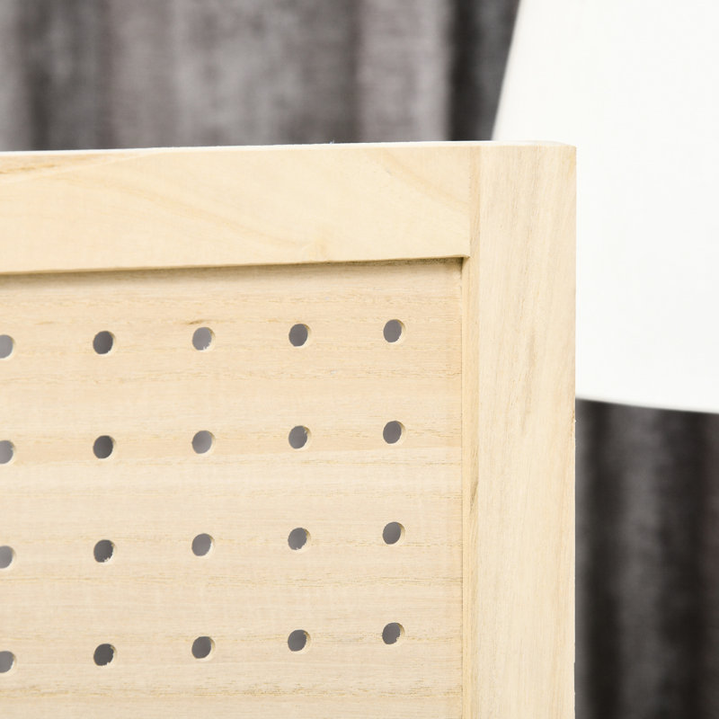 Paravent à 3 panneaux, écran d'intimité pliable portatif de 4,7 pi de hauteur pour bureau à domicile, cloison de séparation en bois naturel avec écran à motif en forme de X et conception compacte