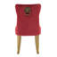 Ensemble de deux chaises d'appoint en velours capitonné rouge et or et bois massif