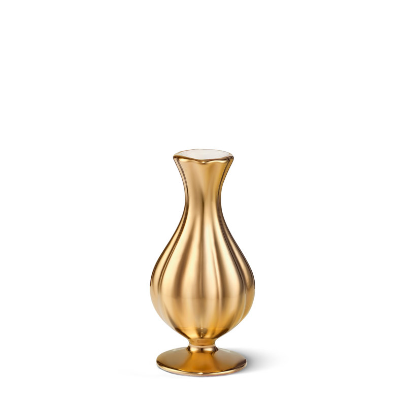Pauline Medium Bud Vase, Gold, 5.3" H x 2.6" W x 2.6" D