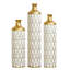 Vase de plancher en métal de style moderne, décoration de maison en forme de gouttelette, ensemble de 3 pièces de vase en métal blanc