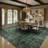 8x10 ft Dark Green Floral Area Rugs for Living Room, Washable Printed Vintage Floral Rug for Living Room, Extra Large Area Rugs for Bedroom Low Pile Non Slip Rug for Home Decor Aesthetic-78677723-83125047