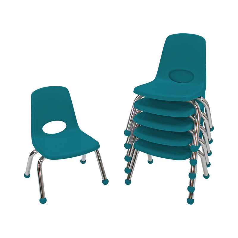 Chaise de classe empilable, 14", Sable, Coulisses à billes