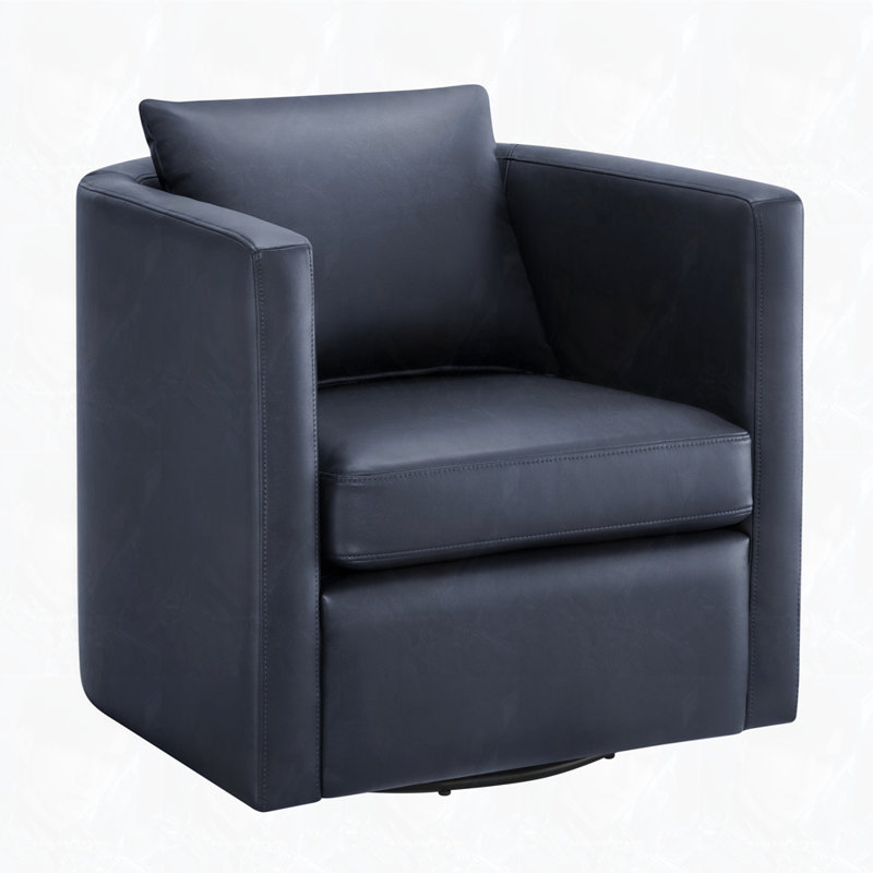 Fauteuil pivotant en similicuir Accent, Bleu