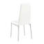 Chaise de salle à manger blanche pour 4 personnes avec cuir PU et pieds argentés brillants, créant un environnement agréable Chaises confortables Grands rassemblements familiaux