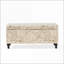 Repose-pieds avec rangement, banc rectangulaire rembourré | Tissu French Script, pieds en bois massif | Salon, vestibule, chambre à coucher | Bois | Noyer brun