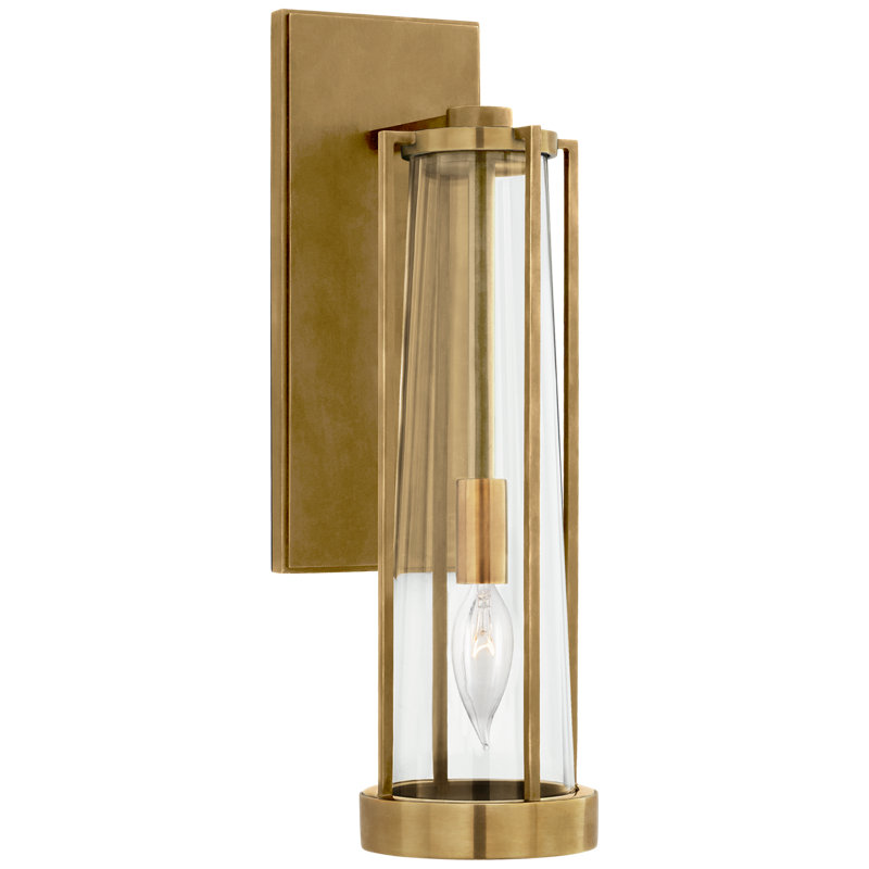 Thomas O'Brien Calix Bracketed Sconce, Hand-Rubbed Antique Brass, Clear