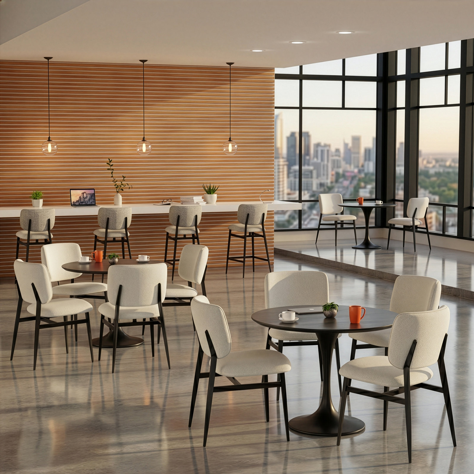 Flow 39.4'' Round Dining Table, Black/Black