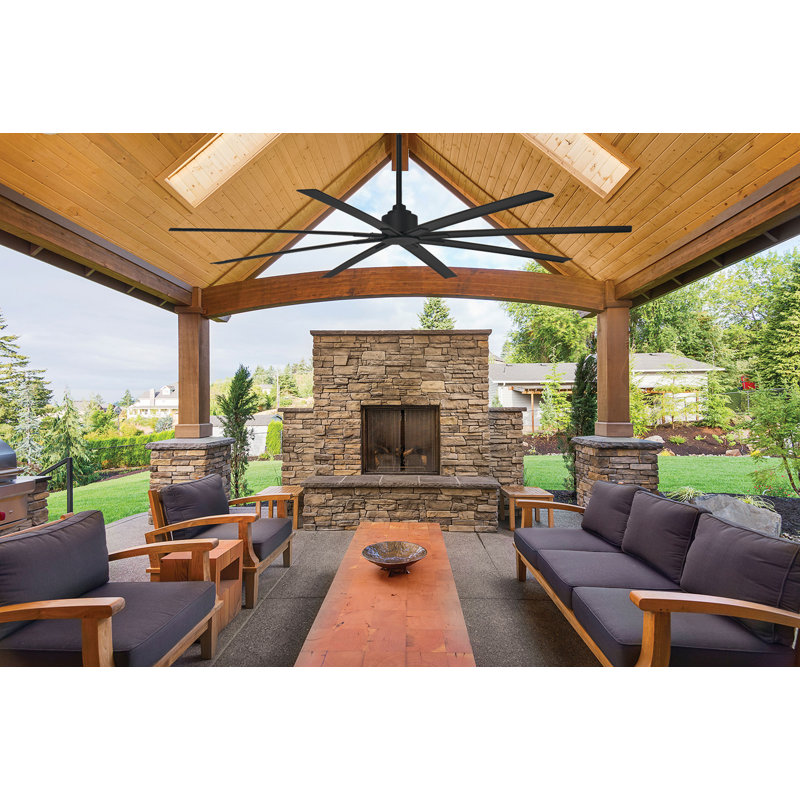 65 Xtreme 8 Blade Outdoor Ceiling Fan with Remote, Coal