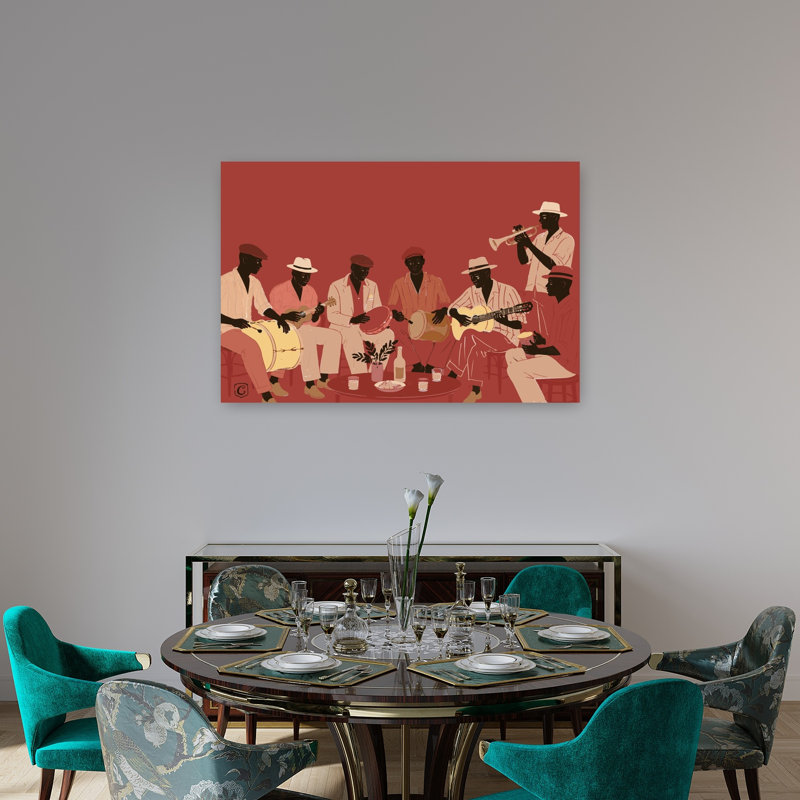 Reproduction d'art rétro rétro Musiciens, 32" H x 48" W