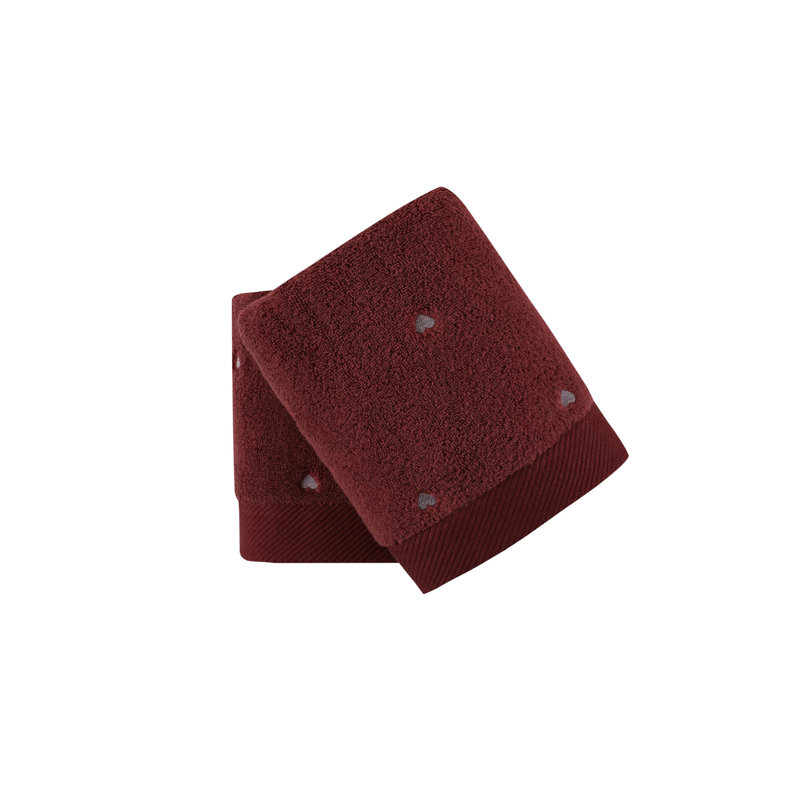 Ensemble de 2 serviettes 100% coton Jazmenn, Fuchsia / lilas