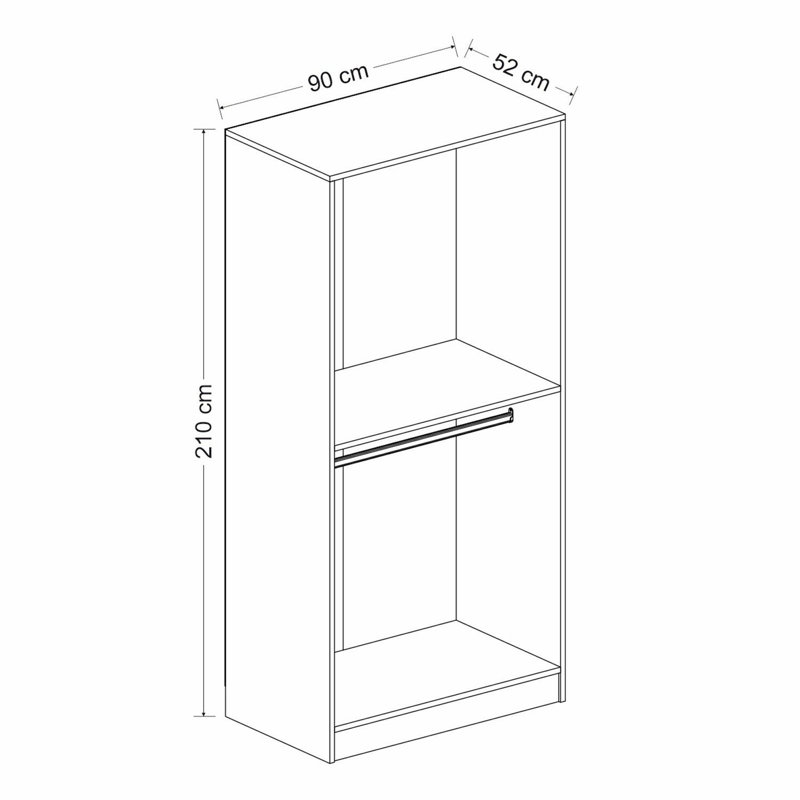 Armoire moderne anthracite 35,4 po x 82,7 po x 20,5 po | 100% panneau de particules enduit de mélamine, épaisseur: 0,7 pouce | Solution de rangement élégante pour chambre à coucher et garde-robe, design durable et contemporain