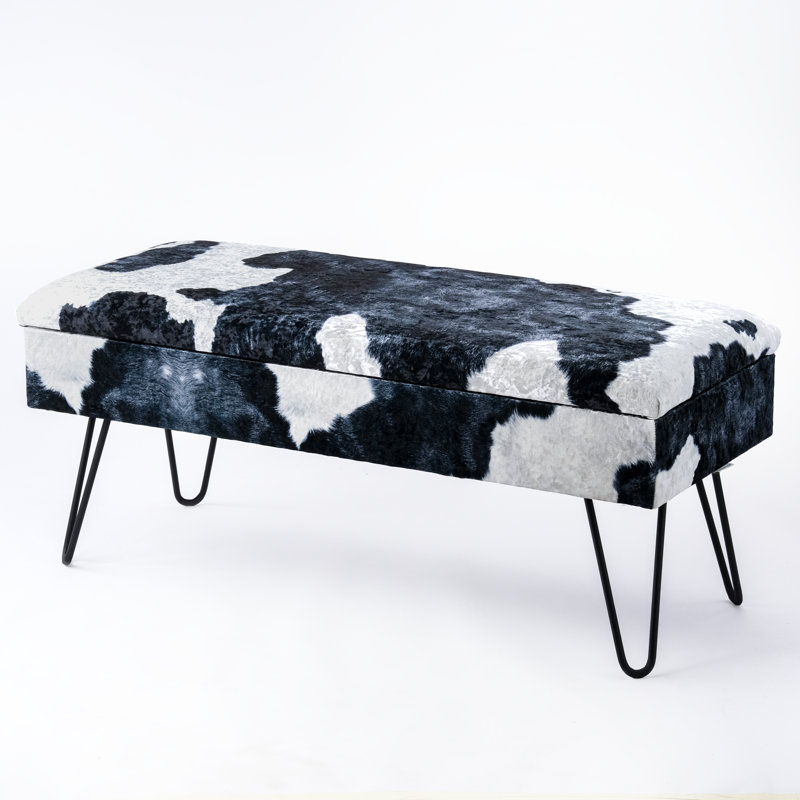 Ryans Polyester Upholstered Storage Bench, 44cm H x 120cm W x 30cm D