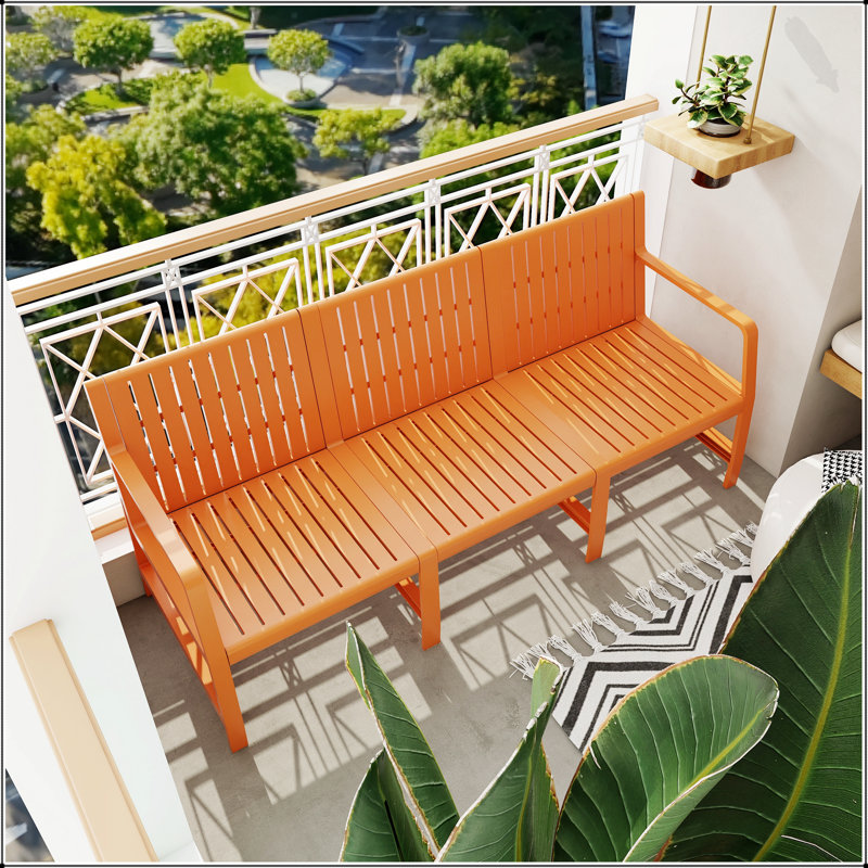 Holiday 3-Seater Indoor/Outdoor Waterproof PP Sofa - Easy Assembly, Durable And Comfortable Patio Furniture, Apricot Brown